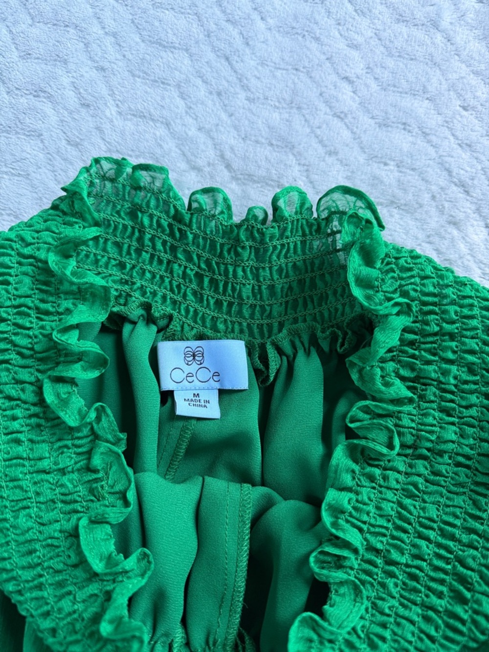 CeCe Emerald Off-Shoulder Ruffle Sleeve Blouse - Picture 2 of 4